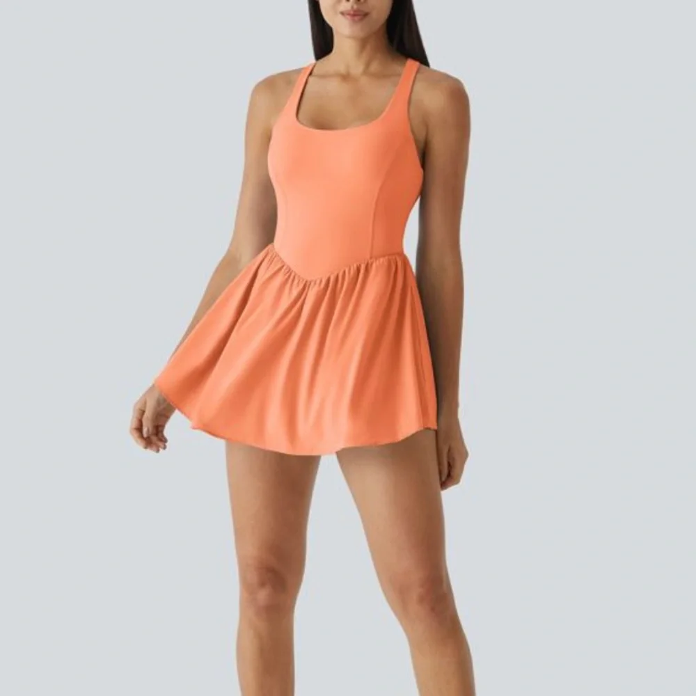 Halara Breezeful Backless Corset 2-in-1 Pocket Mini Quick Dry Flowy Active Dress - Picture 2 of 16